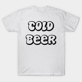 Cold Beer - Black Outline T-Shirt